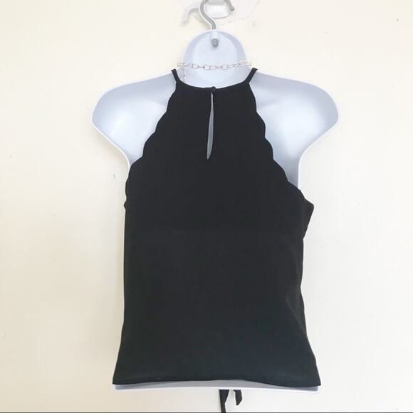 FRANCESCA’S Cree Black Scallop High Neck Camisole Tank Top, XS, NWT! - Picture 8 of 10